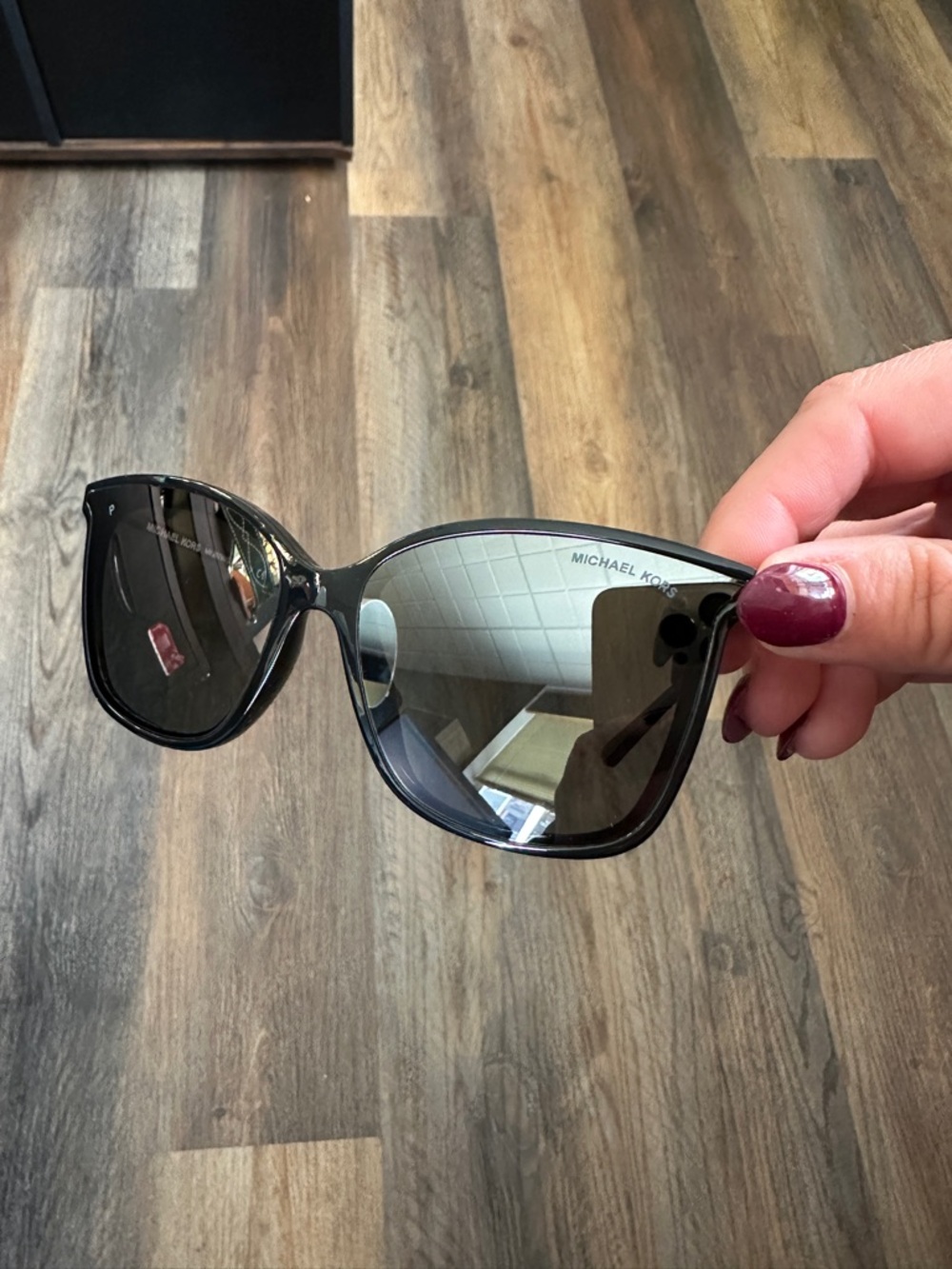 Michael Kors Women's Black Mirrored Cat-Eye Sunglasses